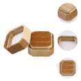 thumbnail image 2 of REGALWOVEN Velvet Ring Box for Wedding, Ceremony, Double Jewelry Ring Box Storage Ring Holder Box Golden Yellow 5*5*4cm, 2 of 7