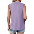 thumbnail image 3 of Summer Sleeveless Half Sleeve Solid Knit Tops Lapel Tank Vest, 3 of 6