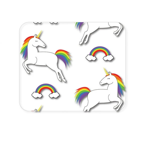 DistinctInk Mouse Pad - 1/4" Foam Rubber - Rainbows & Unicorns