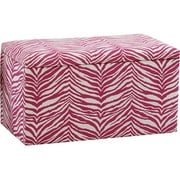 Upholstered Storage Bench, Zebra Pink