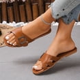 thumbnail image 2 of Willtoo Sandals For Women 2026 Flats Comfortable Wide Width Cute Slides Womens Summer Casual Walking Beach PU Faux Leather Shoes, 2 of 5