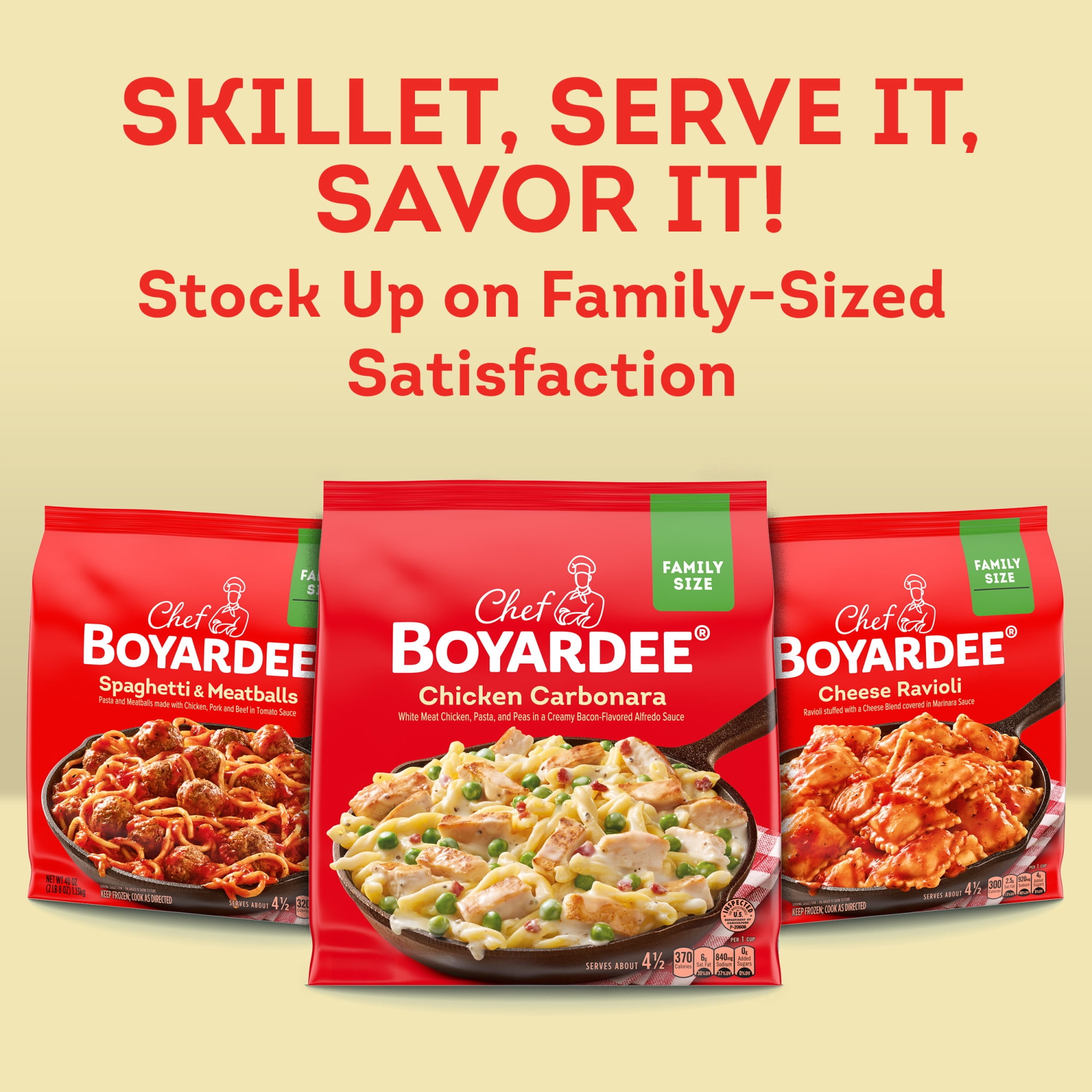 Chef Boyardee Chicken Carbonara, Family Size Skillet Meal, Frozen Meal, 40 oz. (frozen)