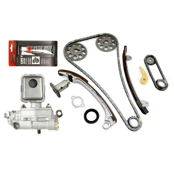 MPLUS Kit de Chaîne de Minuterie 9-0752S avec Pompe à Huile Compatible avec 01-08 pour Toyota forRAV4 2.4L, 01-07 pour Toyota Highlander 2.4L, 08-15 Scion xB 2.4L et Plus 2AZ-FE