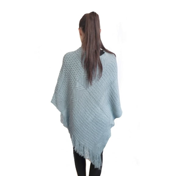 Fashion Womens Tassels Poncho Cape Cardigan Shawl Wrap Knit Sweater Cloak