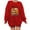 Red, variant on Babysbule Womens Hoodless Sweatshirt Women's Fashion Thanksgiving Printed Loose Long Sleeve Blouse Round Neck Casual Pullover Tops Sweatershirt