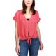 thumbnail image 1 of Lucky Brand Blusa con botones y dobladillo anudado para mujer, rojo, pequeña Lucky Brand Abotonar, 1 of 1