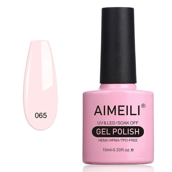 AIMEILI Soak off UV LED Natural pink Gel Nail Polish - Sheer Pink (065) 10ml