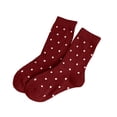 thumbnail image 3 of Cutuoiiu Women's Casual Socks Regular Fit Rib Cuff Vintage Mid Calf Socks White Polka Dot Knit Socks Soft Stretch Socks for Winter Daily Wear, 3 of 5