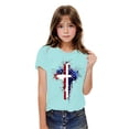 thumbnail image 2 of Blue Brunch Tops for Kids Girl Boy Fall Summer Short Sleeve USA Flag Graphic Kawaii Tops Shirt Blouses Kid 2026 Clothing 7 Years, 2 of 6