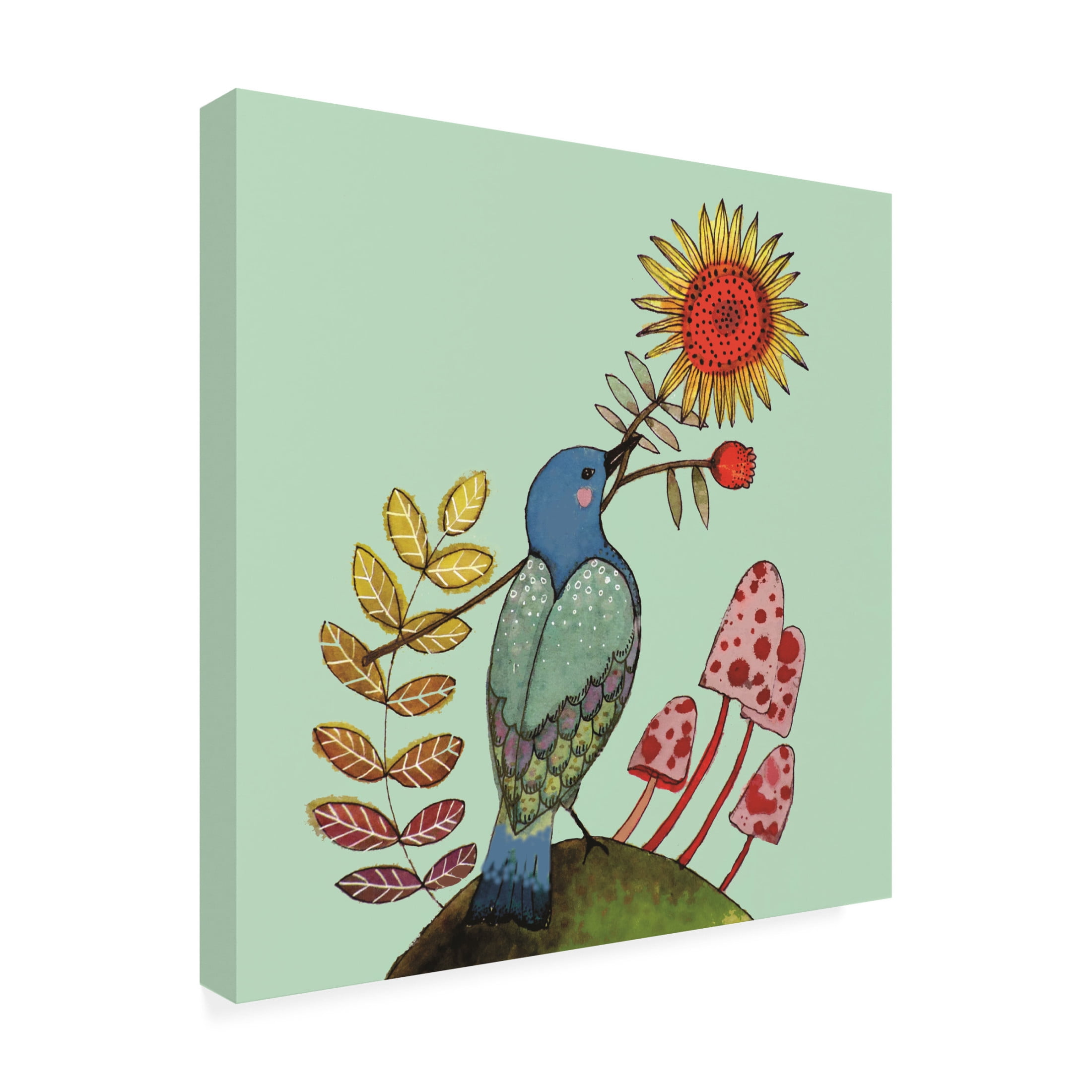 Canvas Wall Art - Sylvie Demers 'Sunflower' Wall Art for Living Room, Bedroom, or Office D?cor by Trademark Fine Art - 35 x 35 Inches