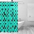 thumbnail image 2 of Green and Black Squares Shower Curtain Liner 66x72 Inch Waterproof Shower Curtains Decorative Bathroom with 12 Pack Hooks, 2 of 5