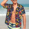 thumbnail image 7 of Pofeuu Rock Music Print Hawaiian Shirt for Men Sleeves Casual Button Down Summer Beach Dress Shirts T-Shirts,Medium, 7 of 7