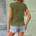 thumbnail image 5 of Womens Waffle Tank Top Sleeveless Henley Shirts 2026 Summer Loose Button Up V Neck Dressy Casual Tops Clothes,Army Green L, 5 of 6