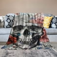 thumbnail image 2 of Orinice Skull Flowers Rose Warm Lightweight Blanket Soft Fleece Blankets Throw Blanket Living Rooms Sofa Decor Cow Gifts All Seasons Long-Lasting Blanket for All Seasons Lightweight Blanket 40x50in, 2 of 6