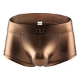 thumbnail image 2 of KHONTS Men's Shiny Liquid Metallic Underwear Bikini Swimsuit Boxer Brief Trunks Coffee L, 2 of 3
