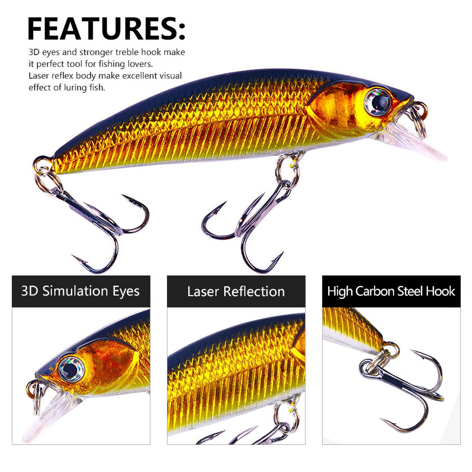 HENGJIA Fishing Lures, Jerkbait for Bass Fishing Minnow Lure Set Fishing Hard Baits Swimbaits Topwater Lures for Trout Bass Perch Fishing,30pcs