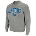thumbnail image 2 of Men's Colosseum Heathered Gray Air Force Falcons Arch & Logo Sweatshirt, 2 of 4