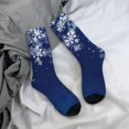 thumbnail image 5 of Vsdgher Christmas Blue Crew Socks for Men & Women, Breathable Casual Athletic Ankle Socks, 5 of 6