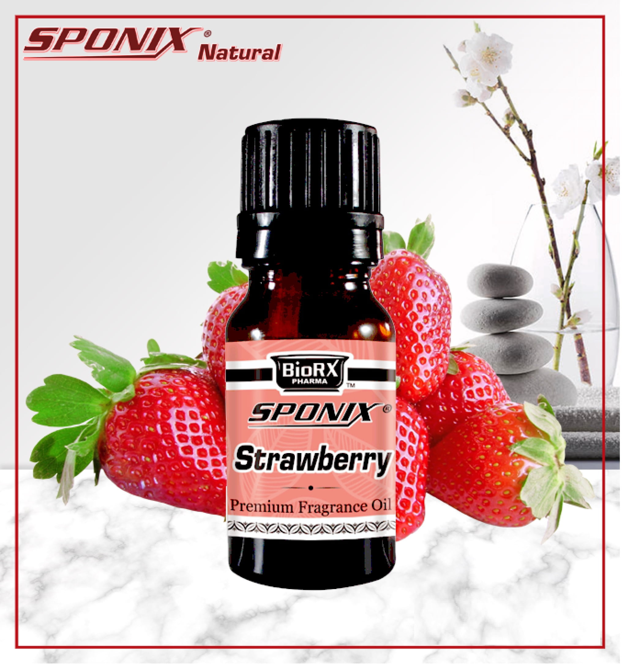 Strawberry Fragrance Oil Aromatic Premium Grade Scented Perfume Oil 10 ml / .33 fl oz by Sponix Made in USA / Fast Shipping