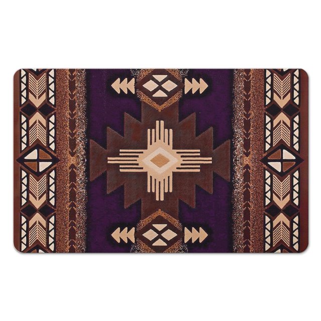 20x32 Boho Bathroom Rugs - Non-Slip, Soft Absorbent Aztec Bath Mat - Perfect Long Runner for Bathroom, Shower, Kitchen, Entryway, Western Design