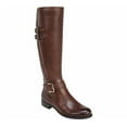 thumbnail image 2 of Naturalizer Womens Jessie Knee High Buckle Detail Riding Boots - Wide Calf, Chocolate Brown Leather, 6.5 Wide, 2 of 6