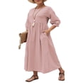 thumbnail image 3 of Colisha Long Sleeve Shirts Dress for Womens Casual Swing Midi Dress Loose Tunic Dress, 3 of 3