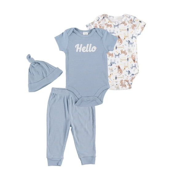 Chick Pea Baby Boy 4 Pc Jogger Outfit Set, Sizes Newborn-9 Months