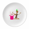 Magic Bunny Cartoon Carnival Lovely Plate Decorative Porcelain Salver Tableware Dinner Dish