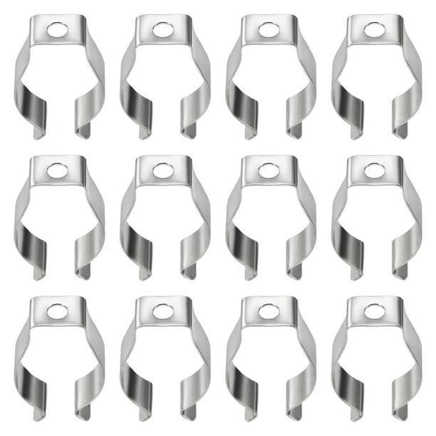 12 soportes de sujeción con pinzas, pinzas para herramientas con resorte, abrazaderas de acero inoxidable fáciles de instalar para tubos fluorescentes sin vendaje para pies