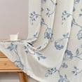 thumbnail image 6 of CURTAINKING Linen Curtains Floral Embroidery Window Curtains 84 inch Farmhouse Light Filtering Drapes for Living Room Bedroom Grommet 2 Panels Blue, 6 of 8