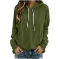 thumbnail image 2 of DailyTrove Ladies Raglan Sleeve Pullover Hoodie Oversized Long Sleeve Sweatshirt With Pocket, 2 of 9