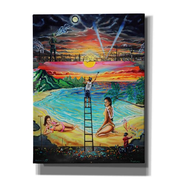 Epic Graffiti 'Berlin Wall ' by Jan Kasparec, Canvas Wall Art, 12"x16"