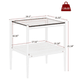 thumbnail image 3 of Tcbosik Side Tables Set of 2, End Table with Tempered Glass Top, 2-Tier Nightstand with Storage Shelf for Living Room, Bedroom, Easy Assembly, Brown & White, 3 of 8