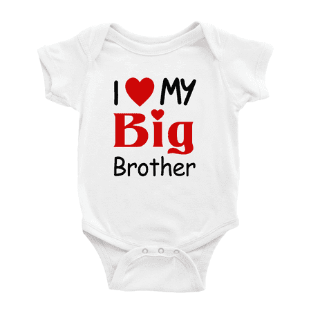 

I Love My Big Brother Cute Baby Girl Boys Romper Print Jumpsuit