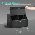 thumbnail image 4 of Car Organizers for Trunk for Suv Sedan, Leather Storage Box,Magnetic Lid,Collapsible and Adjustable,16.5 inches, 4 of 15