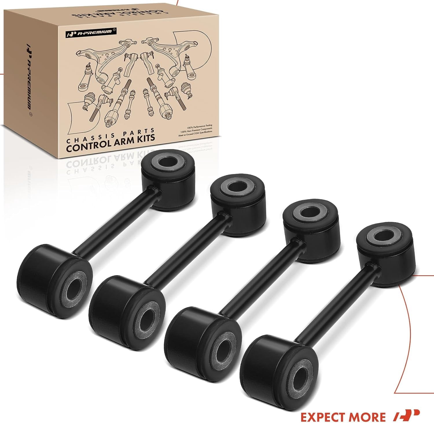 A-Premium Set of 4, Front & Rear Sway Bar Links Kit Stabilizer Bar Links, Compatible with Mazda Miata 1990-1997
