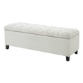 thumbnail image 6 of GZXS White Boucle Upholstered Storage Bench, 51.18" Boucle Fabric Ottoman Seat with Flip-Top Hidden Compartments and Rubber Wood Legs for End of Bed, Entryway or Living Room, 6 of 10