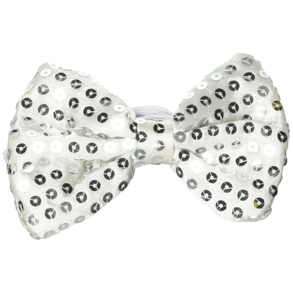 LED Light Up Silver Sequin Bow Tie (12 Pieces)