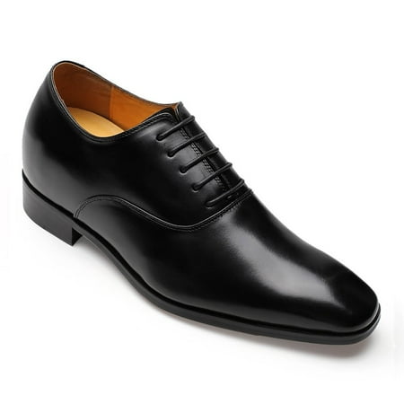 

CMR CHAMARIPA Men s Dress Shoes That Make You Taller Black Leather Invisible Height Increasing Elevator Shoes for Men Lace-up Formal Oxfords 2.76 Inches