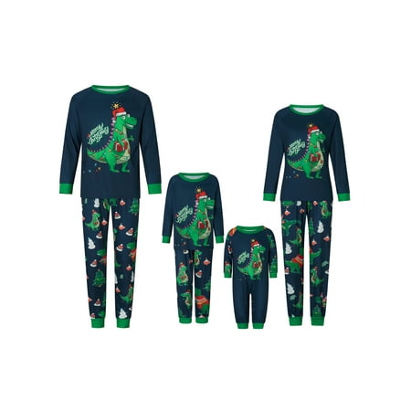 

Ma&Baby Matching Family Pajamas Sets Christmas PJ s Dinosaur Print Top and Snowman Print Pants Jammies Sleepwear