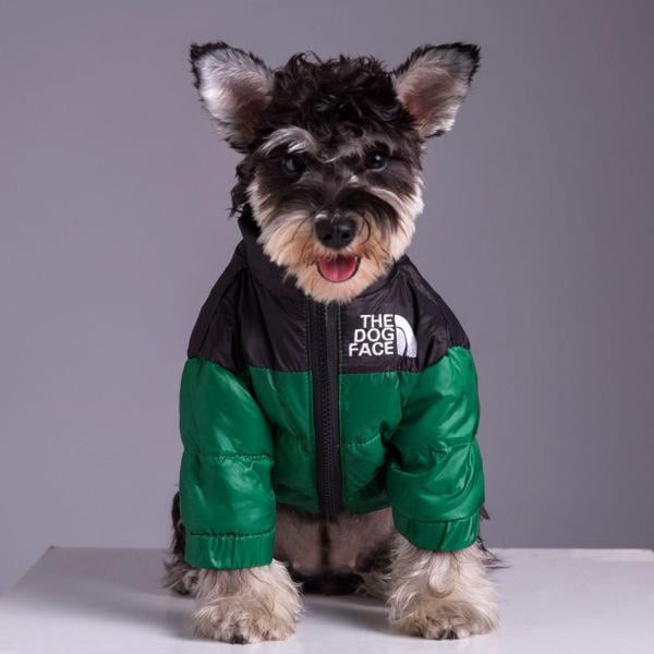 The Dog Face Dog jacket Down jackets Puffer coat Dog clothes Pets Costume Winter Dog Clothes Dog dress green green S Walmart