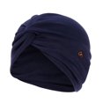 thumbnail image 1 of Women Turban with Buttons Pre-Tied Knot Pleated Turban Cap Beanie Headwrap Sleep Hat Turban Headband for Protecting Your Ear, 1 of 8