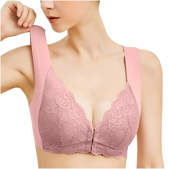 Timegard Womens Bras Plus Size Front Closure Lace High Support Back Smoothing Comfort Everyday Bras