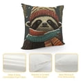thumbnail image 4 of SHANXI  Throw Pillow Cover Sloth Make Me Up Baby Sloth Sleeping on The Tree Square Cushion Cover Silk Pillow Cases 22x22in, 4 of 5