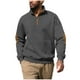 thumbnail image 2 of pstuiky camisas de manga larga para hombre, Sudadera con capucha informal de manga larga con media cremallera y cuello alto para hombre, color liso, con bolsillos tops de invierno para hombre xxl, 2 of 9