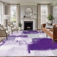 thumbnail image 3 of Modern Oil Painting Area Rug 5x7 FT, Non Slip Bedroom Throw Carpet, Purple Grey Abstract Graffiti Art Washable Soft Floor Carpet Non-Shedding Rug for Dining Room Bedside Classroom Desk, 3 of 9