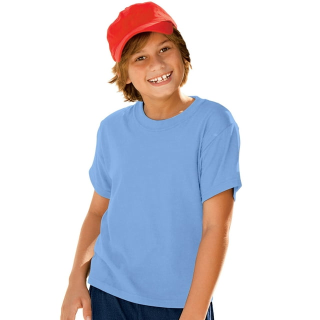 Hanes Garçon ComfortBlend EcoSmart Col Ras du Cou, TP, Bleu Caroline