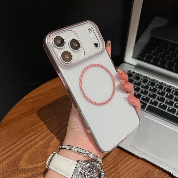 for iPhone 17 Pro Clear Case, Compatible with Mag-Safe, Shockproof Military-Grade Protection, Yellowing Resistant, Magnetic Phone Case for iPhone 17 Pro, Classic Hybrid Case, Rosegold