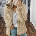 thumbnail image 3 of Women Hoodie Jacket Long Sleeve Zipper Sweatshirt Fluffy Fleece Coat Cardigan Hooded Sweatshirt Outwear, 3 of 4