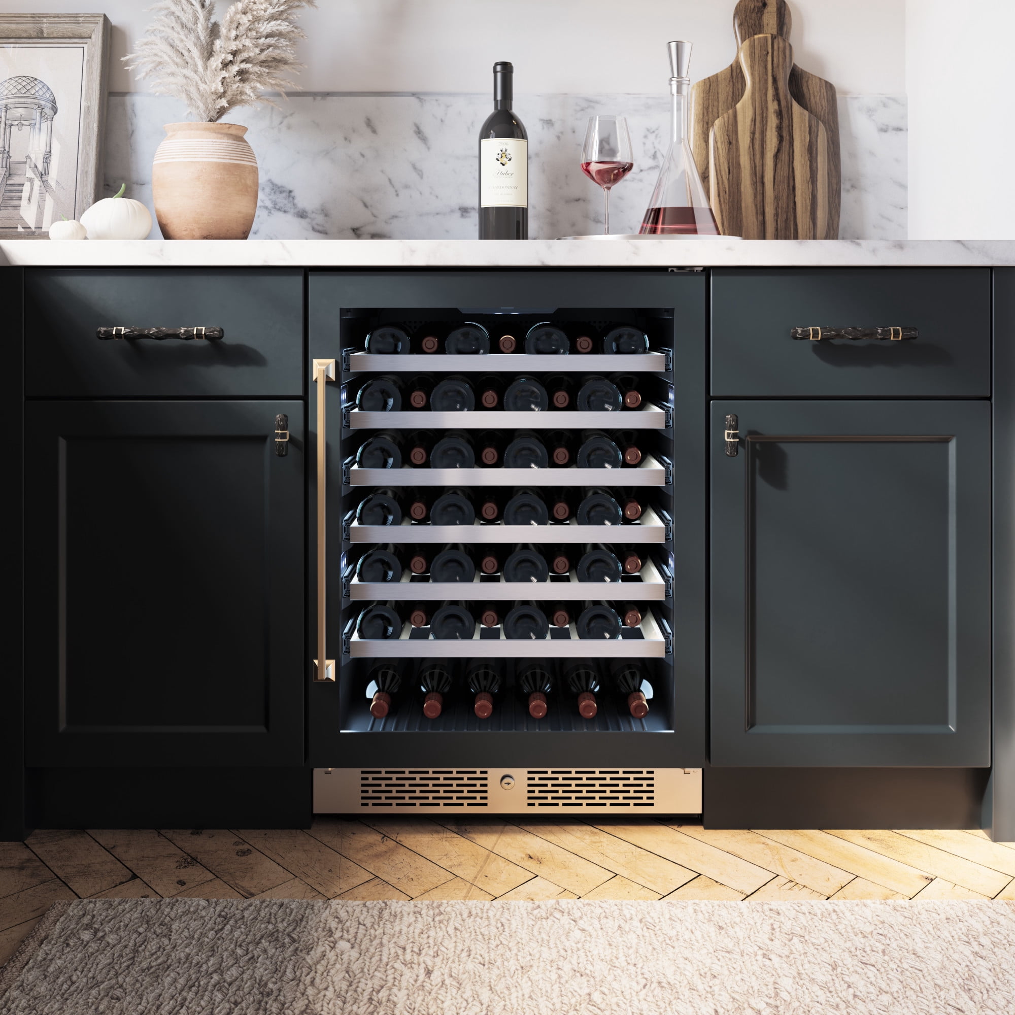Avallon Awc242szlh 24" Wide 53 Bottle Capacity Single Zone Wine Cooler - Stainless Steel